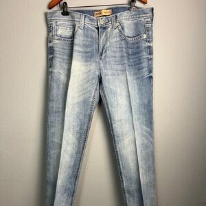 Seven7 Boot Fit Y2K Jeans Light White Wash Preppy Classic Western 38x33 Measured